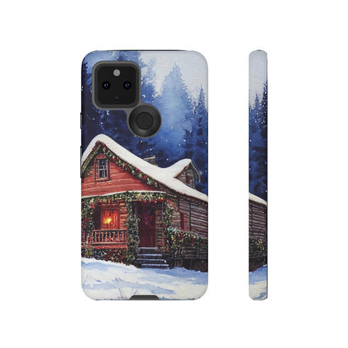 Cozy Christmas Cabin in the Snow - Impact Resistant Phone Case Google Pixel 5 5G Matte
